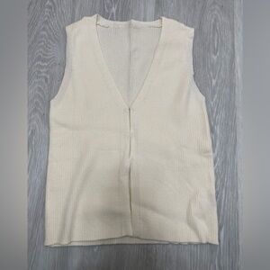 Cream Ribbed Knit Vest